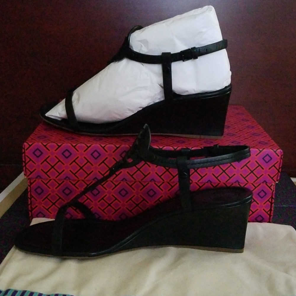 ** SOLD**NIB! TORY BURCH MILLER 60MM WEDGE SANDALS - Picture 3 of 8